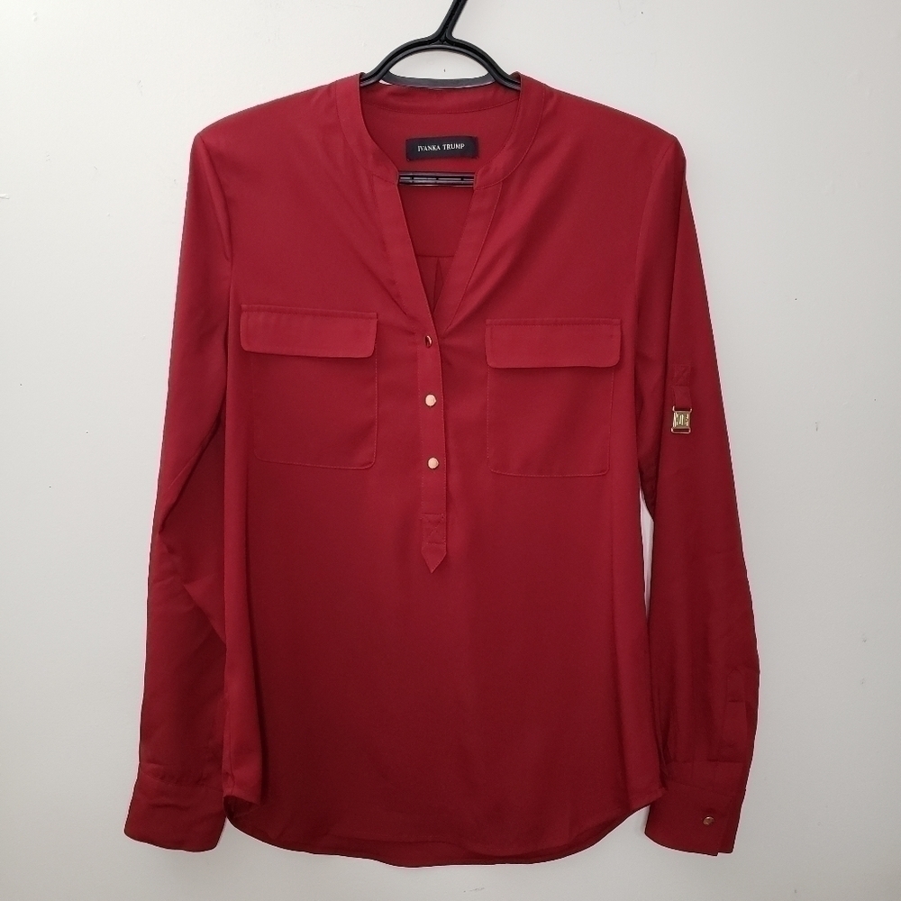 Ivanka Trump Red Blouse Size Small